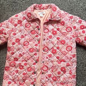 Quilted Pink Floral Puffer Jacket from Anthropologie